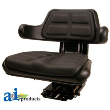 A & I PRODUCTS Wrap Around Back w/ Arms, Plastic, BLK, 300 lb / 136 kg Weight Limit 10" x22.1" x18" A-W223BL